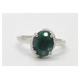 3.45ct Emerald & Diamond Sterling Silver