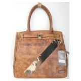 Lazzaro Leather Ladies Handbag w/ cowhide