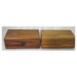 2 Wood storage boxes