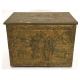 Brass clad figural coal box