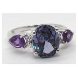 Tanzanite & Amethyst Sterling Silver Ring
