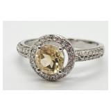 3/4ct Citrine 7 2/5ct White Sapphire Sterling