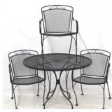 Outdoor metal table with 3 chairs