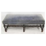 Vintage Carved Pillow Top Bench