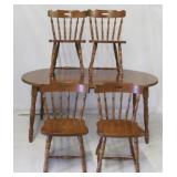 Vintage Dining Table Set w/ 4 Chairs (5pcs)