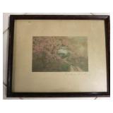 Wallace Nutting hand tinted signed photograph