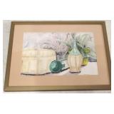 Framed watercolor, signed