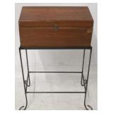 Metal stand w/ wooden box