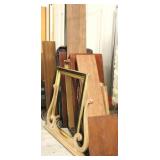 Group lot misc table leaves, wood, frame etc