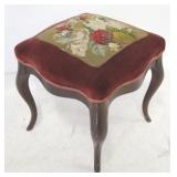 Vintage Needlepoint Foot Stool