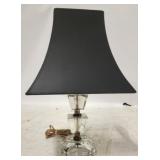 Crystal Lamp w/ Black Tort Lampshade - 16" tall