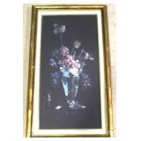 Signed oil on canvas in bamboo style frame