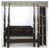 Queen size tall carved poster bed with rails