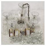 Glass chandelier w/ assorted parts