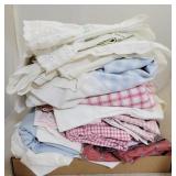 Box lot of Assorted Sheets & Pillowcases