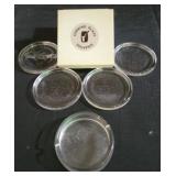Corning Glass "Danville, VA" Coasters & 1 ashtray
