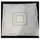 Vintage embroidered linen tablecloth