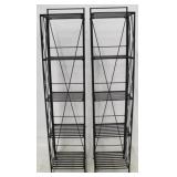Pair metal rack shelves