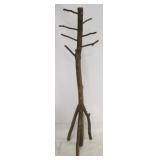 Natural tree branch coat rack
