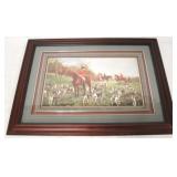 Framed hunt scene