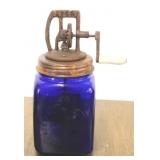 Blue glass Churn