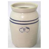 2 Gallon stoneware crock with blue