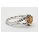 Tri 7mm Azotic & Diamond Sterlng Silver Ring