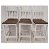 3 Painted barstools with 29 1/2" seat height