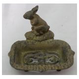 Cast iron rabbit soap dish