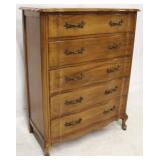 French carved 5 drawer chest by Permacraft