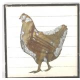 Metal wall plaque of hen