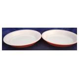 2 Pyrex pink pie plates