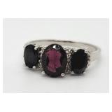 1.63ct Garnet & 1.66ct Sapphire Sterling Silver