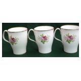 3 Royal Albert American Beauty cups