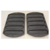 Lot of 2 Lodge Cast Iron Cornbread Pans