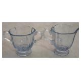 Fostoria blue Baroque creamer & sugar