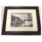 Framed watercolor - signed