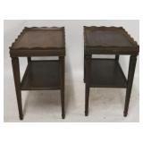 Pair Mahogany carved side tables