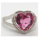 3.48cc Imperial Pink Topaz & Diamond Sterling