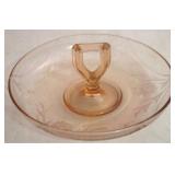 Pink depression center handle tray