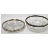2 Metal rimmed bowls