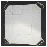 Vintage embroidered linen cloth with corner ties