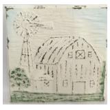 Metal wall plaque of barn