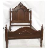 Carved Victorian high back bed