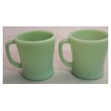 2 Vintage Jadeite mugs