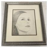 Framed pencil sketch