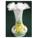 Fenton silvercrest painted vase