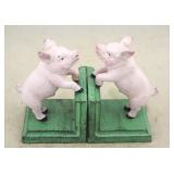 Cast Iron Pig Bookends
