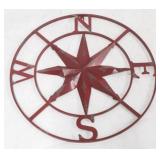 Metal Compass Star - Red - 24" round