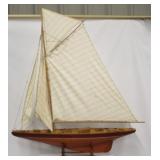 Wood model sailboat